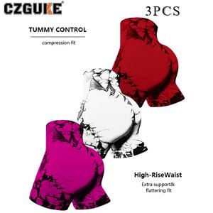 CZGUKE Conjunto de 3 Pzas para Mujer Shorts de Yoga Sin Costuras con Efecto Push-Up y Tie-Dye Cintura Alta de Secado Rápido para Fitness Ejercicio Running y Ciclismo en Verano
