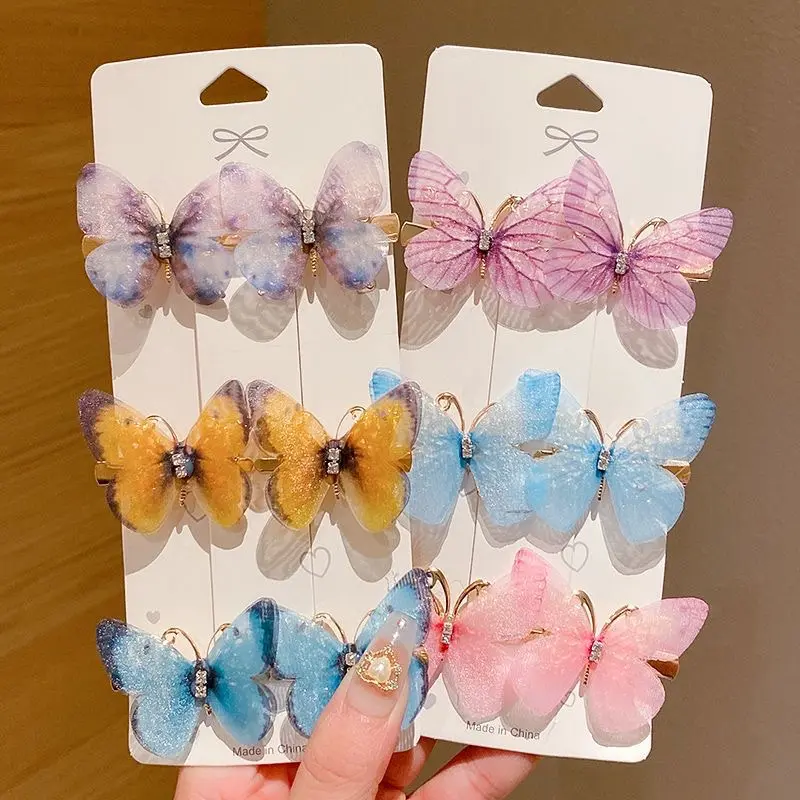 KYUBE - 2PCS / SET JEPITAN RAMBUT ANAK MODEL KUPU-KUPU KOREAN STYLE / AKSESORIS KLIP ANAK BUTTERFLY