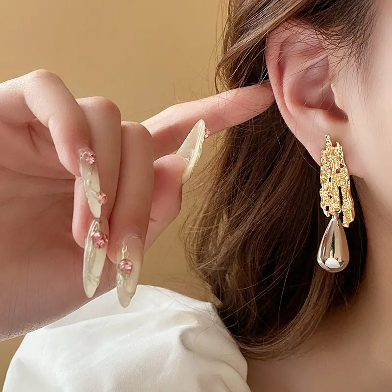 BESS STUDIO anting juntai silver anting panjang titanium earrings anti karat eropa vintage 4