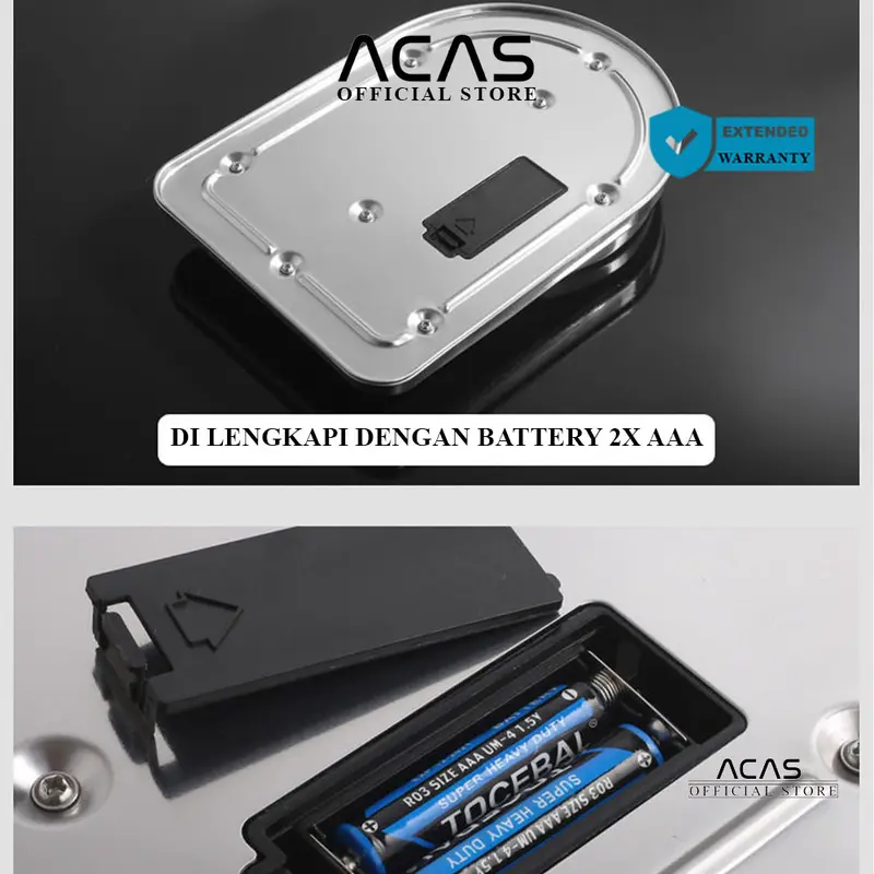ACAS QZ - Stainless Timbangan Dapur Digital Elektronik  Kapasitas 5 Kg / 1 Gram Electronic Kitchen Scale Stainless Steel Timbang Kue Kopi Tepung Bumbu Makanan Masak Mangkok 5kg / 1gr 1