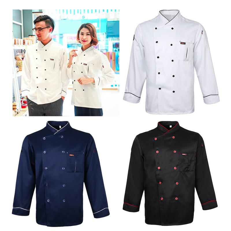 Trang Phục Đầu Bếp, Dành Cho Nam Và Nữ, Áo Khoác Đầu Bếp Dài Tay, Áo Khoác Đầu Bếp Làm Việc Nấu Ăn, Đồng Phục Áo Khoác Áo Khoác Đầu Bếp, Dài Tay, Thích Hợp Cho Khách Sạn Và Nhà Bếp, Trang Phục Đầu Bếp 0