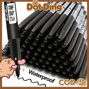 [COD] Spidol Permanen Ujung Halus Serat 1,5 Mm Cepat Kering Tahan Air DIY Grafiti Tinta Hitam/Biru/Merah Pena Warna untuk Alat Tulis Kantor Sekolah Perlengkapan Menggambar