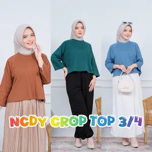 NCDY CROP TOP BASIC OVER SIZE LENGAN 3/4 HIJAB FRIENDLY Oversize Panjang Tebal Kaos Combed Wanita Polos Tangan Tee daily xxl NCDY CROP TOP BASIC OVER SIZE LENGAN 3/4 HIJAB FRIENDLY Oversize Panjang Tebal Kaos Combed Wanita Polos Tangan Tee daily xxl