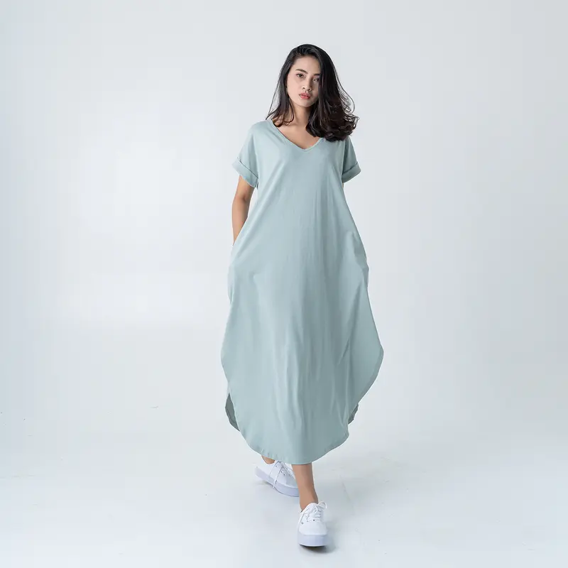 Simplyrooms Daisy Homedress Dress Casual Kantong Kaos Panjang Samping Tangan 2