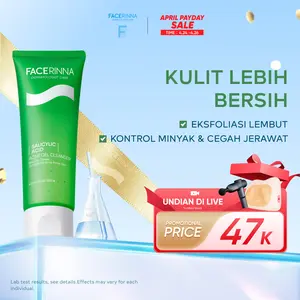 FACERINNA Salicylic Acid Acne Gel Cleanser 120 ml | Gentle Sabun Cuci Muka Menenangkan Jerawat Mengontrol Minyak & Menghilangkan Komedo Oil Control Clean Calming Down Facial Wash Skincare Face Wash Cleansing Balm Pembersih Wajah  | Panthenol Gentle Gel