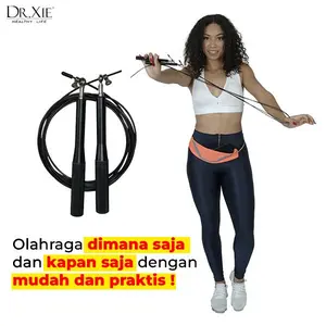 Jump Rope / Tali Skipping Tali Baja Steel Wire / Alat Olahraga Lompat tali / Adjustable Speed Cable Jump Rope Lompat Tali Hitam
