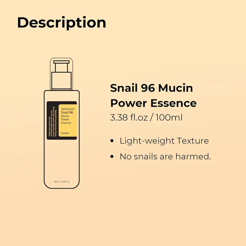 Serum Snail Mucin COSRX Advanced 96% Power, 100mL 3.38 fl.oz untuk Perawatan Kulit Wajah Oily Muka - Hydrating Facial Aging Essence 7