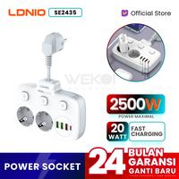 Gambar LDNIO Power Socket SE2435 2 EU Power Strip 4 Port USB PD 20W & QC3.0 - SE2435 dari WEKOI Indonesia Kota Tangerang 1 Tokopedia