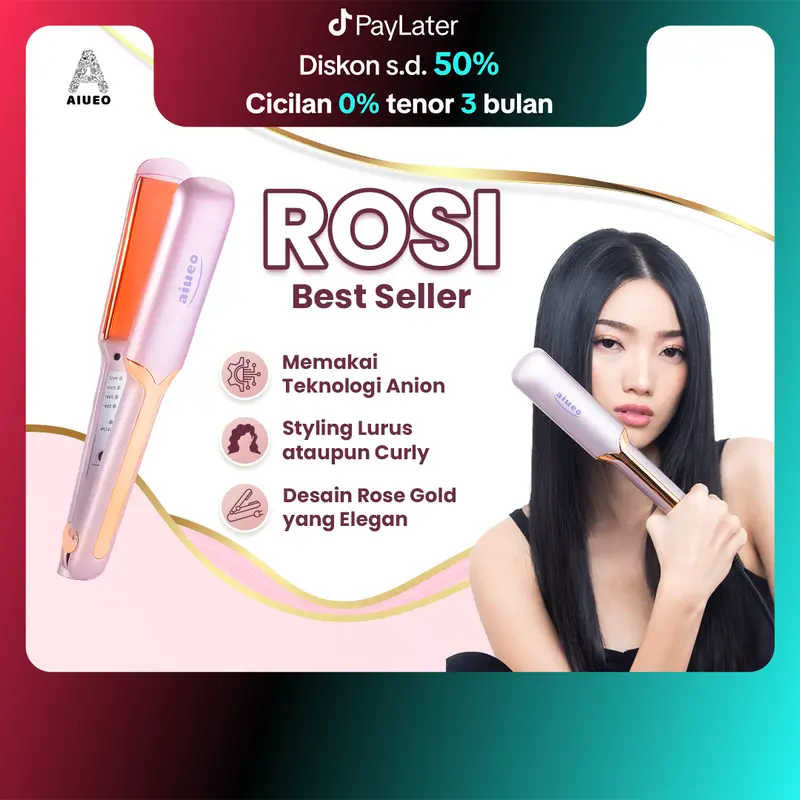 Catokan AIUEO Rosi • Catok Rambut 459 3in1 220°C Nano Silver Hair Straightener - Curly - Blow - Alat Meluruskan dan Keriting Rambut 0