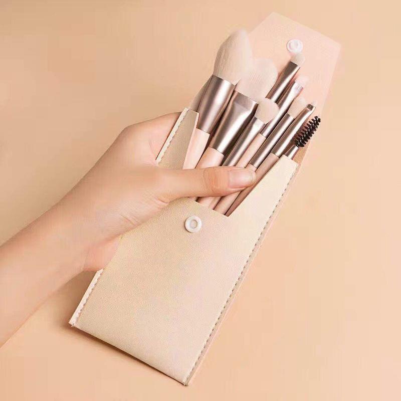 Bộ Cọ Trang Điểm Mềm Cầm Tay, 8 Món, Cọ Trang Điểm Tổng Hợp Cao Cấp Kèm Túi, Dụng Cụ Trang Điểm Làm Đẹp Da Mặt Và Mắt 2