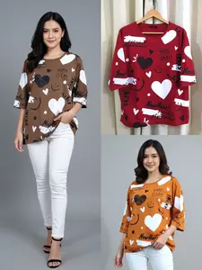 ATASAN wanita dewasa LOVE lengan 7/8 baju kaos perempuan