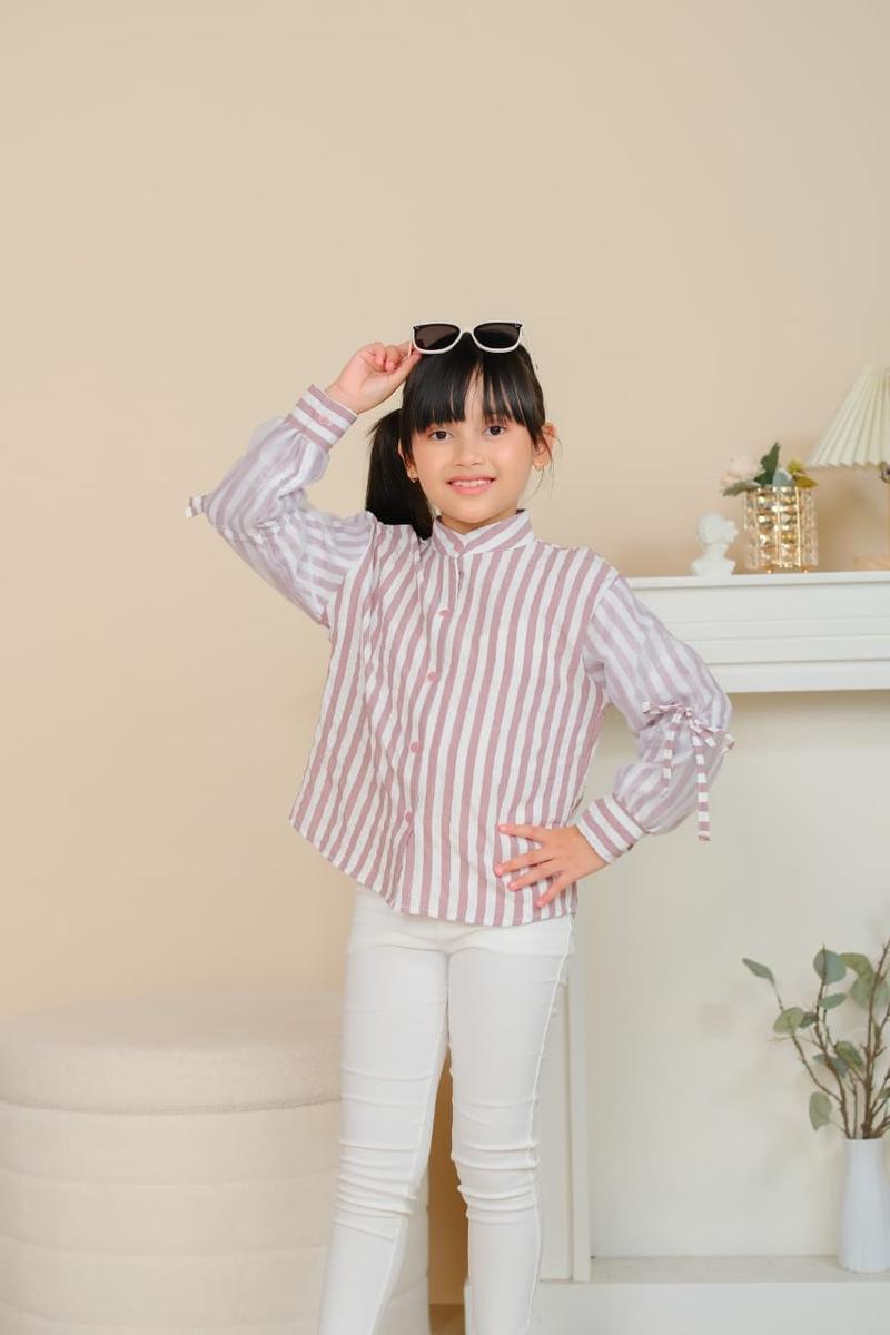 Product Introduction of 3-12 TAHUN KEMEJA ANAK OVERSIZE ORGANZA KEMEJA ANAK MOTIF SALUR Fashion 13