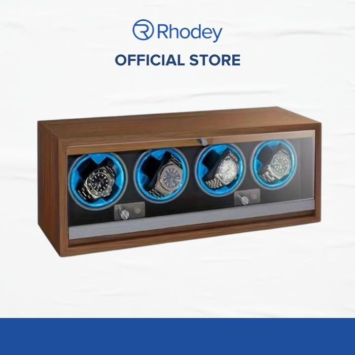 Gambar Rhodey Kotak Jam Tangan Putar Otomatis Watch Winder LED 4 Slot - SKW164-B dari Rhodey Official Store Kota Administrasi Jakarta Barat Tokopedia
