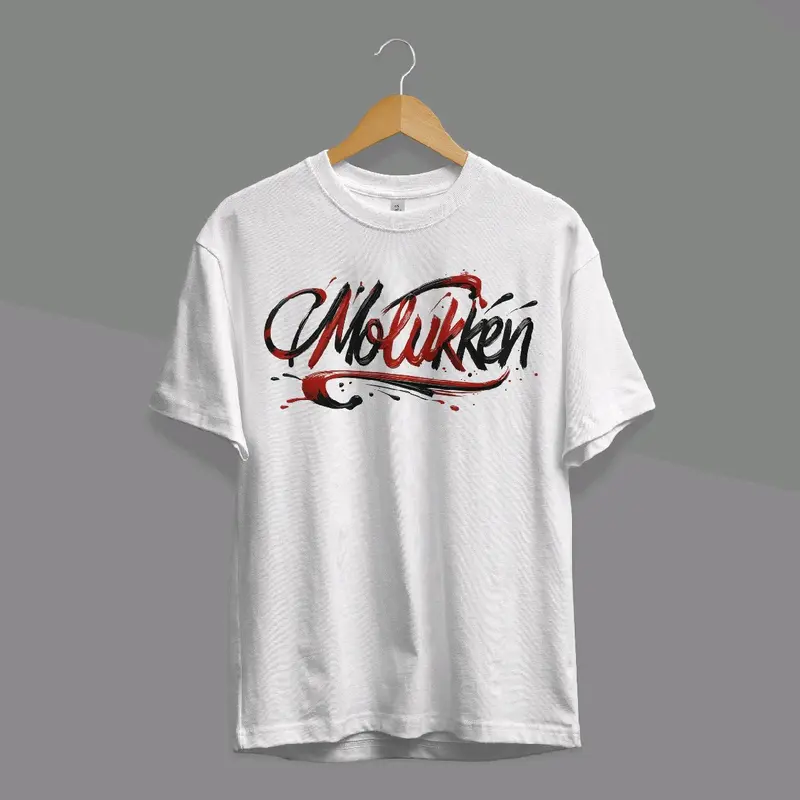 Baju Kaos Molukken Putih Motif Paint Pria Wanita - Distro Katun Combed 24S Premium Lembut dan tebal 0