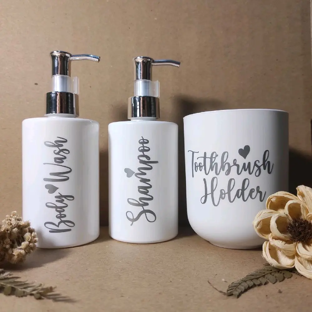 Peralatan kamar mandi Aesthetic murah Botol Sabun & Shampo Tempat sikat gigi Premium (T1)