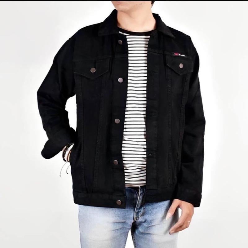 Jaket Jeans Premium Pria Wanita Oversize Nyaman Tebal Denim 6
