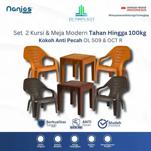 [Garansi Kokoh Anti Pecah] Set 2 Kursi Olymplast OL 509 Kursi Santai + 1 Meja OCT R Meja Santai