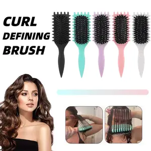 Curl Defining Brush - Sisir Viral Rambut Keriting Kriwil Define Styling Curl Brush Anti Kusut Anti Frizz - Bulu Vegan & Nylon Sisir Blow