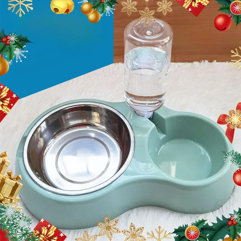 Dog Bowl Dog Anti-Tumble Food Bowl Dog Basin Pet Bowl Cat Bowl Two-in-One Pet Drinking Water Feeder Dogs and Cats Supplies Pet Elephant Leg Anti-Spill Bowl