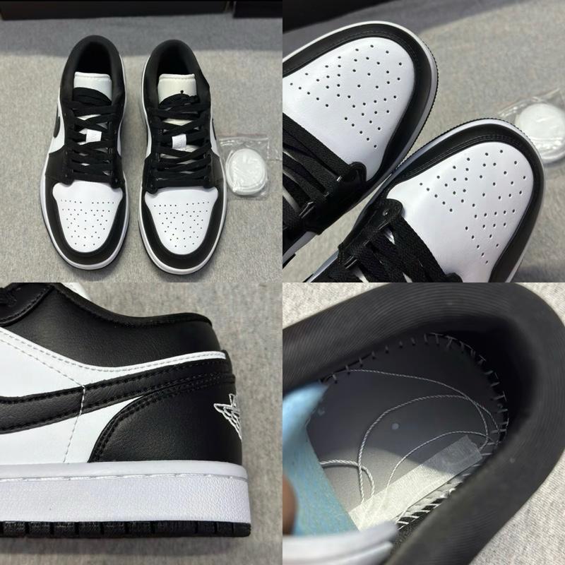 Giày J.1 panda Đen Trắng Bản Cao Cấp - Giày Thể Thao Nam Nữ Màu Đen Trắng Size 36-45 Tặng Kèm Tất+Chai Vệ Sinh Giày Sneaker Shoes Đế Bằng Mũi Tròn