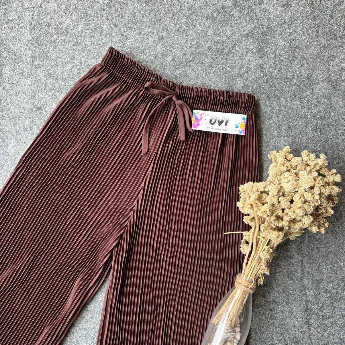 PROMO Celana Kulot Plisket Tali Lidi Wanita Premium Bahan Hyget Tebal panjang ribbon