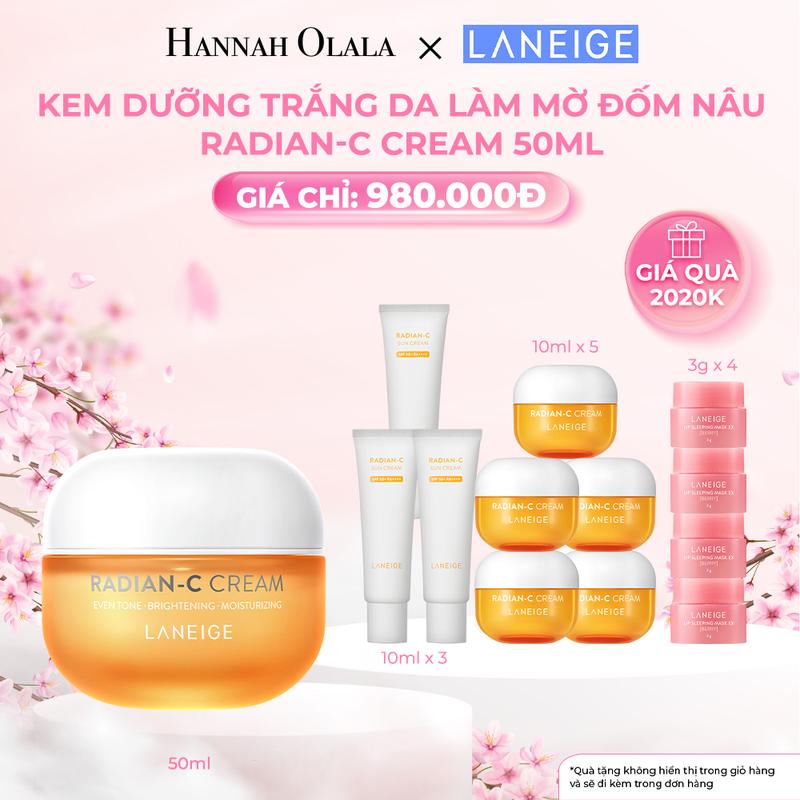 LANEIGE x HANNAH OLALA - Kem dưỡng giúp hỗ trợ làm đều màu da mờ thâm sạm LANEIGE Radian-C Cream 50ml Skincare Làm Đẹp Da Dưỡng Ẩm Da Vitamin C