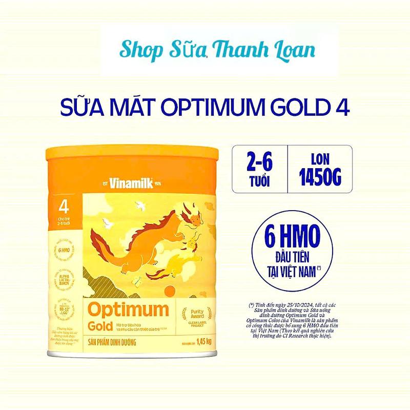  Sữa Bột Vinamilk OPTIMUM GOLD 4 1.45kg Cho Bé Từ 2 - 6 Tuổi. 