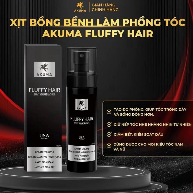 Xịt bồng bềnh AKUMA FLUFFY HAIR 120ml Làm phồng tóc, kiềm dầu ngăn ngừa bết…