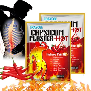 ERAYCEE Plaster Cabai Capsicum Hot, Ampuh Kurangi Nyeri Sendi & Otot, 8 Patches, Relieve Pain UP