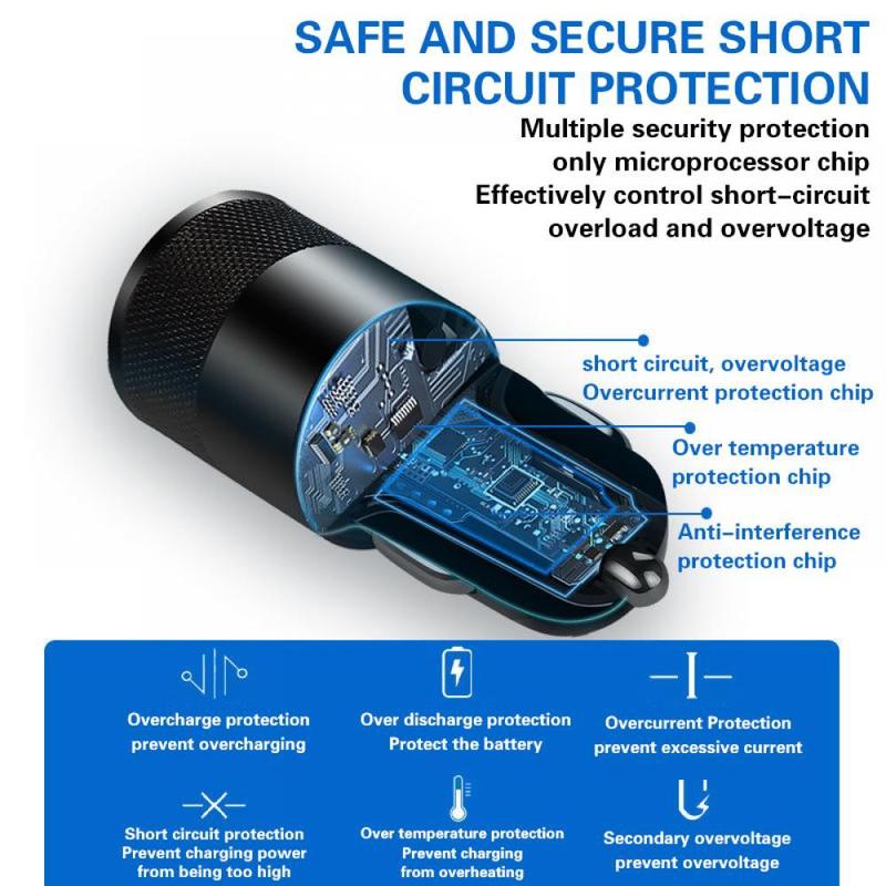 2024 New+COD+spot stocks 38W FAST CAR CHARGER QC3.0 PD USB Dual Fast Charging Adapter Socket 2 Ports Car Phone Charger 3