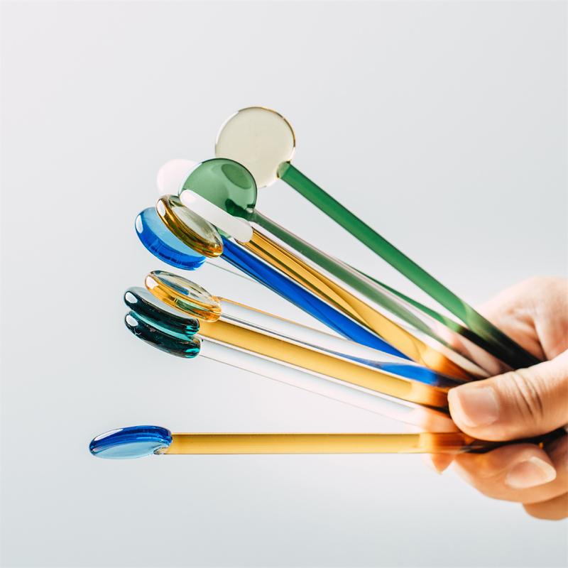 Long Handle Household Dessert Spoon Pyrex Mixer Coffee Juice - TikTok ...