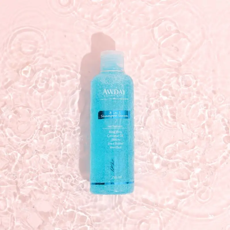 AWDAY 3in1 Shampo serum Paket Shampo + Kondisioner Perawatan Rambut Kering dan Rusak Awday Biotin Wangi 3