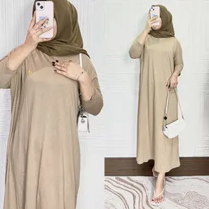 Bi - LAVINA BATWING MIDI DRESS KAOS COTTON COMBED 30's POLOS WANITA Cantik Muslim Gamis Katun