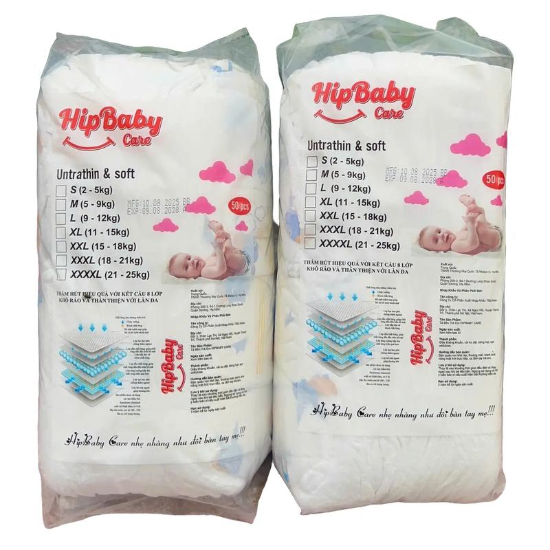 Hip BaBy Care Combo 2 Bịch 100 Miếng Tã Quần Đủ Size Cho Bé Kích Thước Từ S Đến XXXXL An Toàn Không Dị Ứng Dễ Tháo Lắp Tiện Lợi