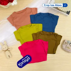 CROP TEE ALEXA KAOS ANAK PEREMPUAN BAHAN RIB 1-5 TAHUN