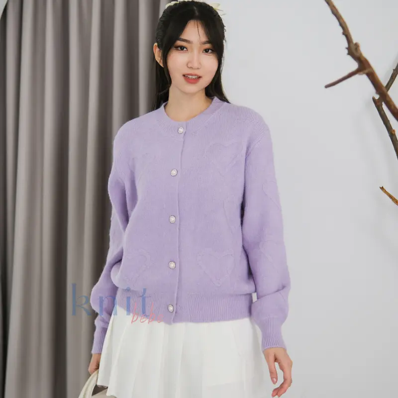 KNITBEBE - SOHEE Atasan Sweater Cardigan Rajut Motif Heart Knit Top 5