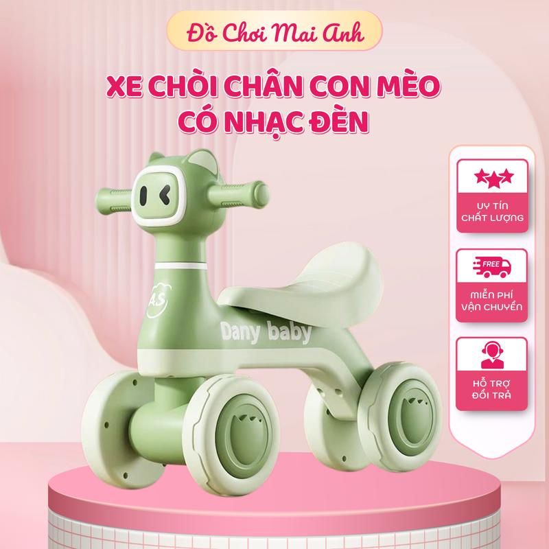 Xe chòi chân con mèo có nhạc và đèn cho bé từ 1-3 tuổi.Bảo hành 6 tháng
