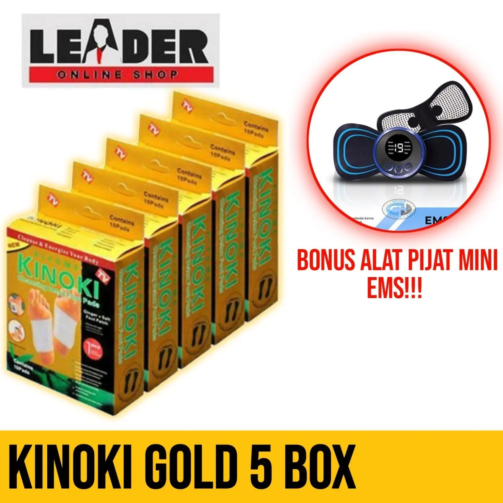 (BONUS ALAT PIJAT MNI EMS!!!) 5BOX = 50 LEMBAR KOYO KINOKI