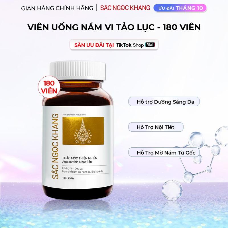 Viên Uống Sắc Ngọc Khang Vi Tảo Lục Nhật Bản [Hộp 180 viên] - Hỗ Trợ Da Tươi Trẻ Cải Thiện Lão Hóa Nội Tiết Tố Sạm Nám Tàn Nhang