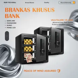 【HANYA BANK】Led Aman Brankas Password/Fingerprint/Key 45cm*38cm*30cm Fireproof/waterproof/theft-3-year warrantyproof