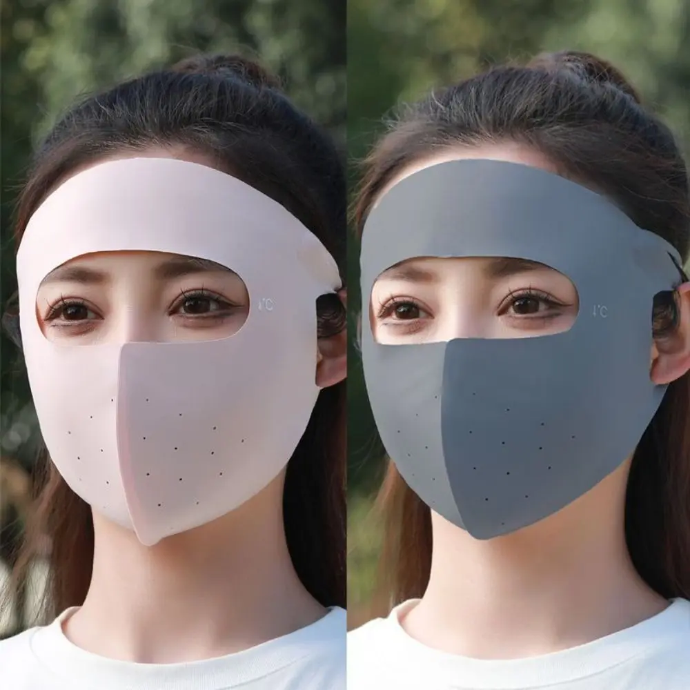 Thin Anti-UV Ice Silk Sunscreen Mask Eye Corner Protection Traceless Face Gini Mask Sun Protection Sunscreen Veil Driving Face Cover Outdoor