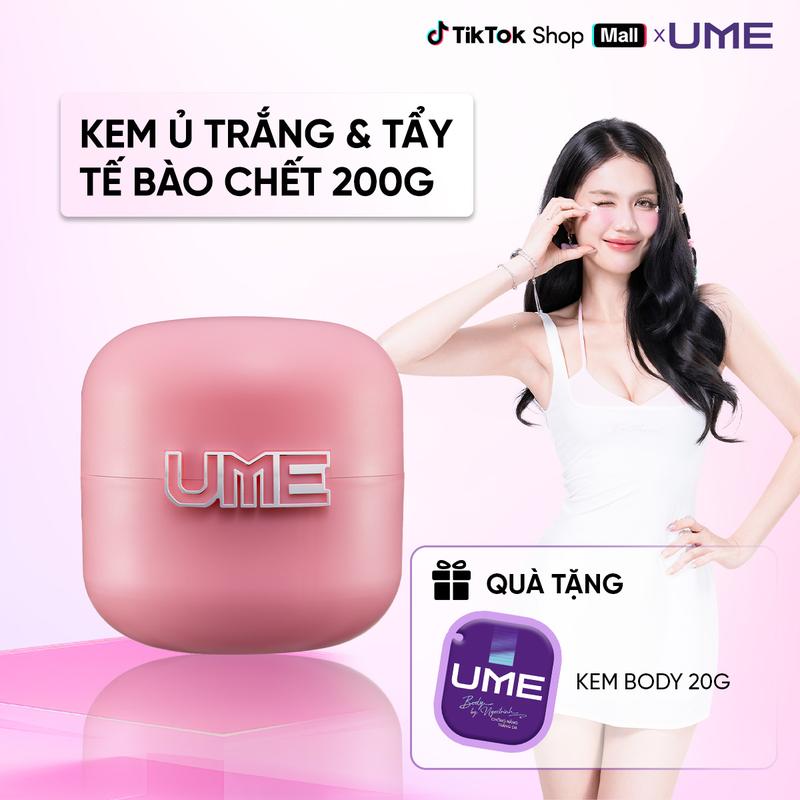 [DEAL LIVE] Kem Ủ Trắng & Tẩy Tế Bào Chết Body UME Làm Sạch Sâu Mịn Da Hỗ trợ Mờ Thâm Dưỡng Ẩm Hạt Hạnh Nhân Ascorbic Acid Sữa Ong Chúa Mật Ong 200g