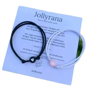 Tali Rasa – Gelang Couple Simpel untuk Kamu & Dia Bracelets Cewek Cowok Hitam Putih Manik Love