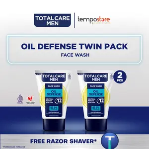 Total Care Men Face Wash Oil Defense 100ml [2pcs] - Sabun Wajah Pria Solusi Minyak Berlebih