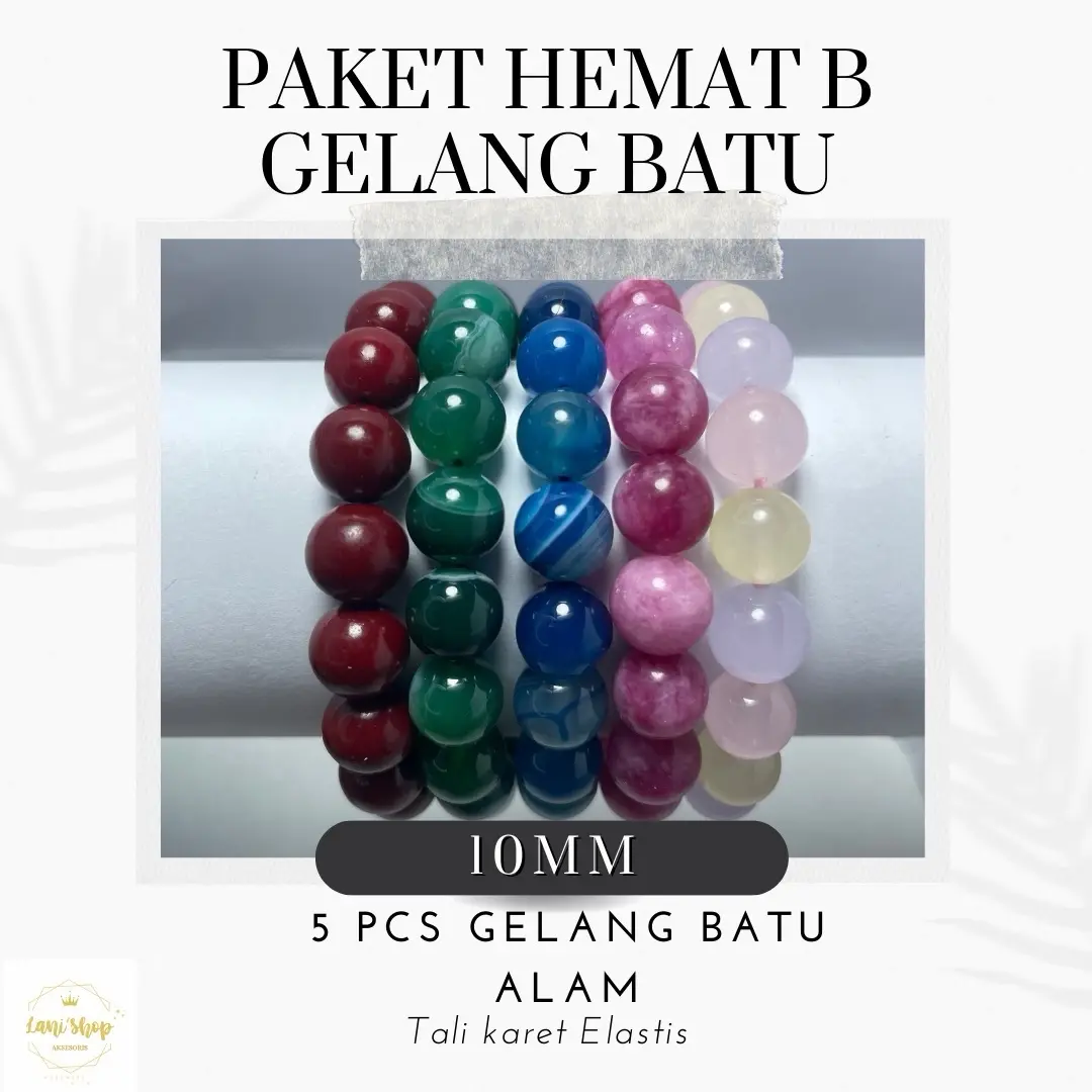 [LIVE] Paket Hemat B // dapat 5 pcs Gelang Batu beads 10MM