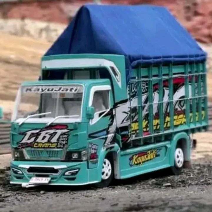 mainan miniatur truk oleng farian full lampu terpal murah 1