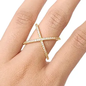 Cincin Xuping model silang permata X 501