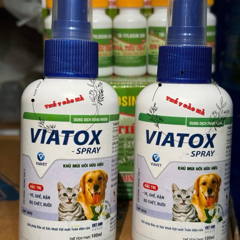 VIATOX xịt ve ghẻ, rận chấy, mò, bọ chét trên chó mèo( lưu ý đeo loa khi xịt cho chó mèo và không để chó mèo ăn vào thuốc)