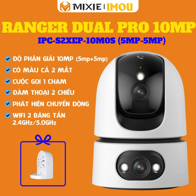 MỚI NHẤT Camera Imou 2 Mắt Trong Nhà IMOU Ranger Dual Pro 10MP 6MP- IPC-S2XEP-6M0S IPC-S2XEP-10M0S I Tầm Nhìn Ban Đêm Có Màu I Ống Kính Kép Góc Rộng I Cuộc Gọi 1 Chạm l Bảo Hành 2 Năm