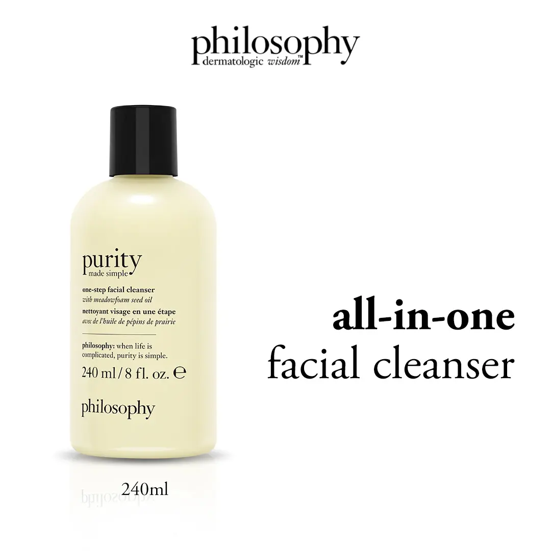 philosophy purity made simple one-step facial cleanser 90ml | 240ml | 474ml | 650ml (removes make-up, pollutants & deep-cleanse pores)